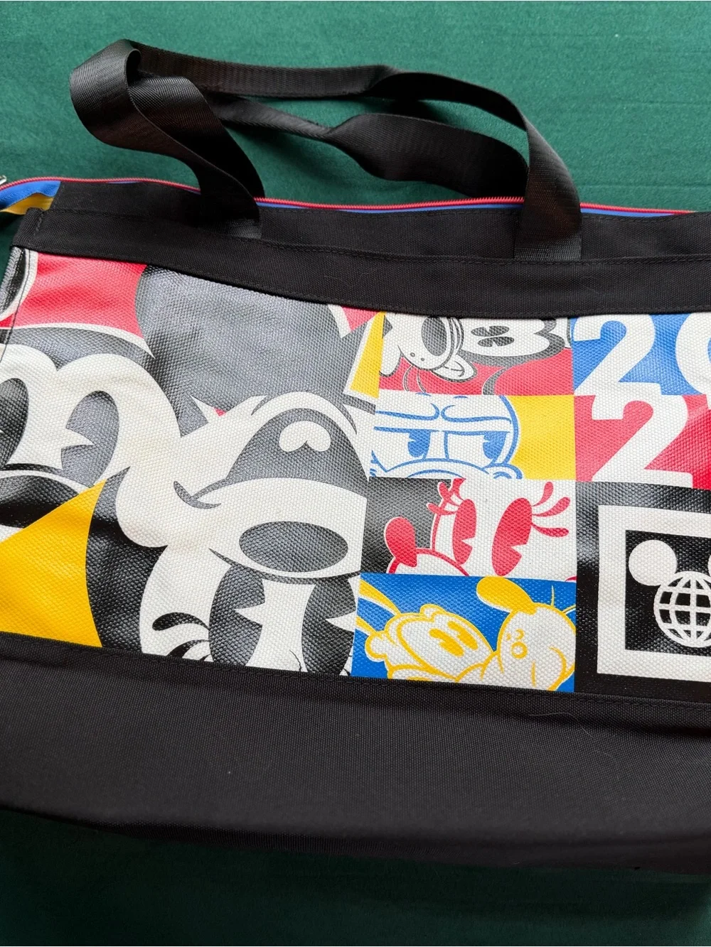Black Mickey Graphic Travel Duffel Bag